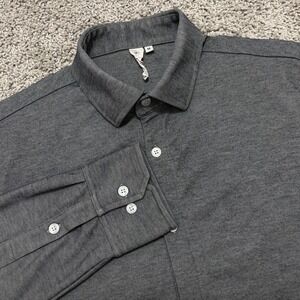 STATE & LIBERTY Shirt Performance Stretch Button Dress Gray Modal Mens Medium